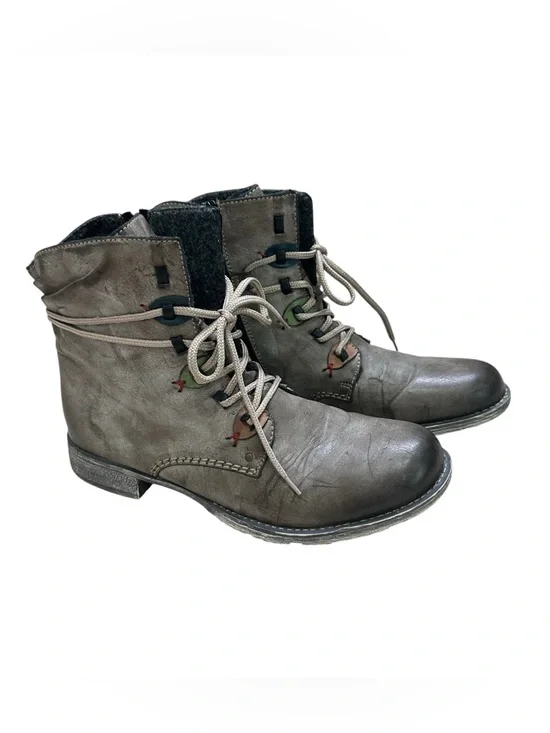 Rieker Women’s Size 40EU/8.5US Gray Payton 27 Combat Moto Ankle Boots - Picture 2 of 9